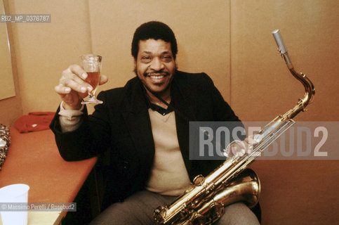 George Coleman, sassofonista, musica jazz, ritratto 1985, Roma, Italia / George Coleman, saxophonist, jazz music, potrait 1985, Rome, Italy. ©Massimo Perelli/Rosebud2