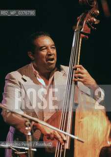 Ray Brown, contrabasso, musica jazz, ritratto 1989, Roma, Italia / Ray Brown, contrabass, jazz music, potrait 1989, Rome, Italy. ©Massimo Perelli/Rosebud2