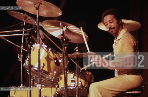 Tony Williams, batterista, musica jazz, ritratto 1984, Roma, Italia / Tony Williams, drummer, jazz music, potrait 1984, Rome, Italy. ©Massimo Perelli/Rosebud2