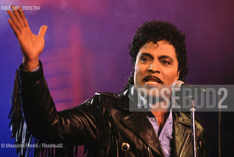 Little Richard, cantante, pianista, musica rock, ritratto 1989, Roma, Italia / Little Richard, singer, pianist, rock music, potrait 1989, Rome, Italy. ©Massimo Perelli/Rosebud2