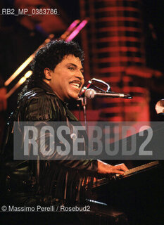 Little Richard, cantante, pianista, musica rock, ritratto 1989, Roma, Italia / Little Richard, singer, pianist, rock music, potrait 1989, Rome, Italy. ©Massimo Perelli/Rosebud2