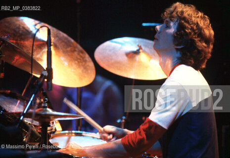 Lear, batterista Santana, musica rock, ritratto 1983, Roma, Italia / Lear, drummer Santana, rock music, potrait 1983, Rome, Italy. ©Massimo Perelli/Rosebud2