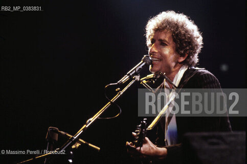 Bob Dylan, cantautore, musica rock, ritratto 1986, Roma, Italia / Bob Dylan, songwriter, rock music, potrait 1986, Rome, Italy. ©Massimo Perelli/Rosebud2