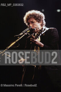 Bob Dylan, cantautore, musica rock, ritratto 1986, Roma, Italia / Bob Dylan, songwriter, rock music, potrait 1986, Rome, Italy. ©Massimo Perelli/Rosebud2