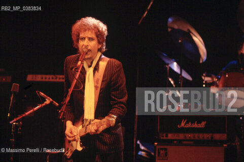 Bob Dylan, cantautore, musica rock, ritratto 1986, Roma, Italia / Bob Dylan, songwriter, rock music, potrait 1986, Rome, Italy. ©Massimo Perelli/Rosebud2