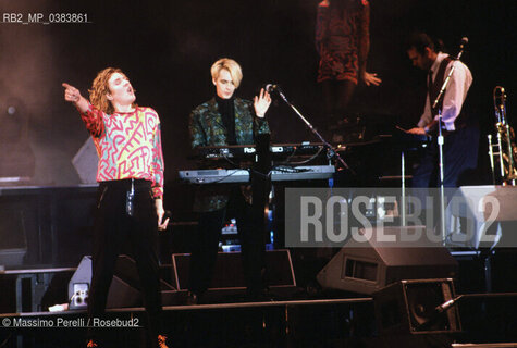 Duran Duran, Simon Le Bon, cantante, musica rock, ritratto 1989, Roma, Italia / Duran Duran, Simon Le Bon, singer, rock music, potrait 1989, Rome, Italy. ©Massimo Perelli/Rosebud2