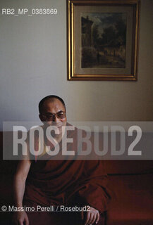 Dalai Lama (Tenzin Gyatso) del Buddismo Tibetano, ritratto 1999, Roma, Italia / Dalai Lama (Tensin Gyatso) of the Tibetan Buddhism, potrait 1999, Roma, Italia. ©Massimo Perelli/Rosebud2