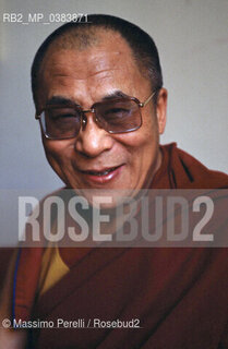 Dalai Lama (Tenzin Gyatso) del Buddismo Tibetano, ritratto 1999, Roma, Italia / Dalai Lama (Tensin Gyatso) of the Tibetan Buddhism, potrait 1999, Rome, Italy. ©Massimo Perelli/Rosebud2