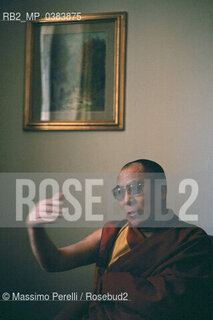 Dalai Lama (Tenzin Gyatso) del Buddismo Tibetano, ritratto 1999, Roma, Italia / Dalai Lama (Tensin Gyatso) of the Tibetan Buddhism, potrait 1999, Rome, Italia. ©Massimo Perelli/Rosebud2