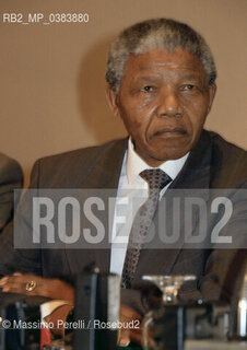 Nelson Mandela, presidente Sud Africa, attivista politico, ritratto 1998, Roma, Italia / Nelson Mandela, South Africa  president, political activist, potrait 1998, Rome, Italy. ©Massimo Perelli/Rosebud2