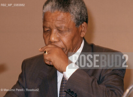 Nelson Mandela, presidente Sud Africa, attivista politico, ritratto 1998, Roma, Italia / Nelson Mandela, South Africa  president, political activist, potrait 1998, Rome, Italy. ©Massimo Perelli/Rosebud2