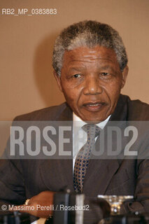 Nelson Mandela, presidente Sud Africa, attivista politico, ritratto 1998, Roma, Italia / Nelson Mandela, South Africa  president, political activist, potrait 1998, Rome, Italy. ©Massimo Perelli/Rosebud2