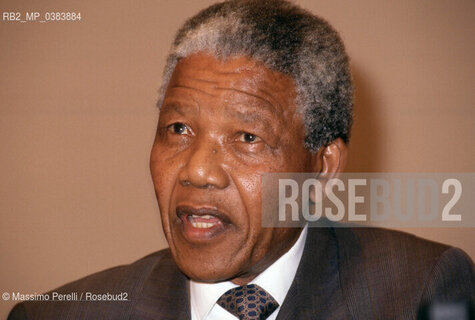 Nelson Mandela, presidente Sud Africa, attivista politico, ritratto 1998, Roma, Italia / Nelson Mandela, South Africa  president, political activist, potrait 1998, Rome, Italy. ©Massimo Perelli/Rosebud2