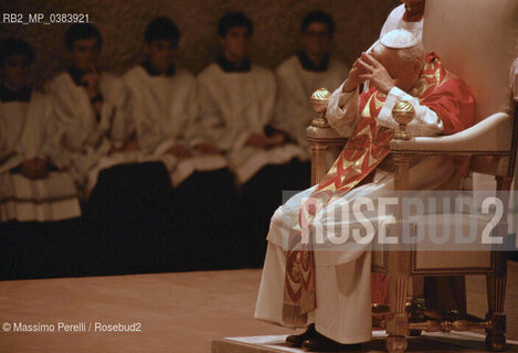 Papa Giovanni Paolo II (Karol Wojtyla), religione, ritratto 1989, Roma, Italia / Papa Giovanni Paolo II (Karol Wojtyla), religion, potrait 1989, Rome, Italy. ©Massimo Perelli/Rosebud2