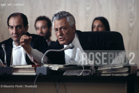 Severino Santiapichi, presidente Corte Cassazione, processo attentato Papa Wojtyla, ritratto 1985, Roma, Italia / Severino Santiapichi, president Corte Cassazione, process attempted Pope Wojtyla, potrait 1985, Rome, Italy. ©Massimo Perelli/Rosebud2