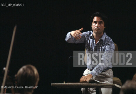 Riccardo Muti, musica classica, direttore di orchestra, ritratto, 1985, Perugia, Italia / Riccardo Muti, classic music, orchestra director, potrait, 1985, Perugia, Italy. ©Massimo Perelli/Rosebud2