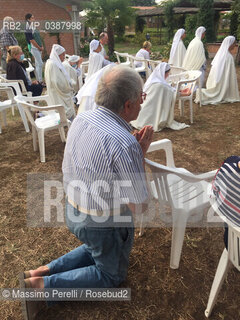 Comunita Mariana, suore, Messa allaperto no Covid, provincia Rieti, Italia 16/09/2021 / Marian Community, nuns, outdoor holy Mass No Covid, province of Rieti, Italy 16/09/2021. ©Massimo Perelli/Rosebud2