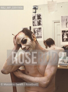 Lindsay Kemp, ballerino, in Nijinsky il matto, ritratto, 1987 Roma, Italia / Lindsay Kemp, dancer, in Nijinsky il matto, potrait, 1987 Rome, Italy. ©Massimo Perelli/Rosebud2