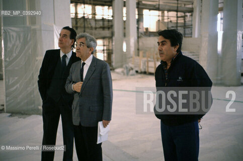 Paolo Portoghesi, architetto, Ingegnere Vittorio Gigliotti, architetto Nurian, in Moschea, 1992, Roma, Italia / Paolo Portoghesi, architet, ingegnere Vittorio Gigliotti, architetto Nurian, in Mosque, 1992, Rome, Italy. ©Massimo Perelli/Rosebud2