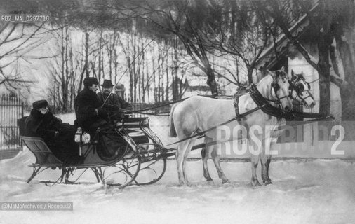 1905: Kaiser Franz Josef I, Emperor of Austria and King of Hungary (1830-1916) in an open carriage / 1905: Limperatore dAustria e re dUngheria Francesco Giuseppe I (1830-1916) in una carrozza scoperta - Reproduced by MaMoArchives/Rosebud2