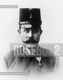 c. 1885: Archduke Franz Ferdinand of Austria (1863-1914, Archduke of Austria-Este, Austro-Hungarian and Royal Prince of Hungary and of Bohemia, and from 1896 heir presumptive to the Austro-Hungarian throne). He was killed in 1914 in Sarajevo with his wife Sophie Chotek von Chotkowa Duchess of Hohenberg (1868-1914). Their assassination was the trigger for the First World War / 1905 c.: Francesco Ferdinando dAustria-Este (1863-1914, dal 1896 erede al trono austro-ungarico): Morì nel 1914 a Sarajevo in un attentato, insieme a sua sua moglie Sophie Chotek von Chotkowa, duchessa di Hohenberg (1868-1914). Il loro assassinio fu la causa scatenante della Prima guerra mondiale - Reproduced by MaMoArchives/Rosebud2