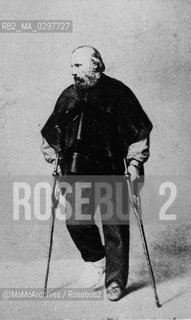 Italian General Giuseppe Garibaldi (1807-1882) wounded in the leg in the Battle of Aspromonte (The Day of Aspromonte), also known as The Day of Aspromonte, that took place on 29th August 1862. On this occasion, the Royal Italian Army defeated Giuseppe Garibaldis army of volunteers, who were marching from Sicily towards Rome, with the intent of annexing it into the Kingdom of Italy and oust Pope Pius IX / Il generale Giuseppe Garibaldi (1807-1882) ferito ad una gamba in Aspromonte il 29 agosto 1862 (la Giornata dellAspromonte), quando le sue truppe di volontari vennero fermate dallesercito del Regno dItalia, mentre tentavano di risalire dalla Sicilia a Roma per scacciare Papa Pio IX - Reproduced by MaMoArchives/Rosebud2
