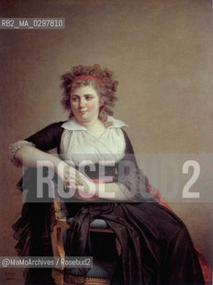 Portrait de la marquise dOrvilliers (Portrait of Jeanne Robertine Rilliet, marquise dOrvillier) by French painter Jacques-Louis David (1790, Louvre Museum) / Ritratto della marchesa dOrvilliers del pittore francese Jacques-Louis david (1790, Museo del Louvre) - Reproduced by MaMoArchives/Rosebud2