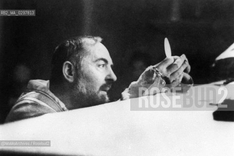 Friar, priest, stigmatist and mystic Pio of Pietrelcina, commonly known as Padre Pio (born Francesco Forgione, 1887-1968) / Padre Pio da Petrelcina (nato Francesco Forgione, 1887-1968) - Reproduced by MaMoArchives/Rosebud2