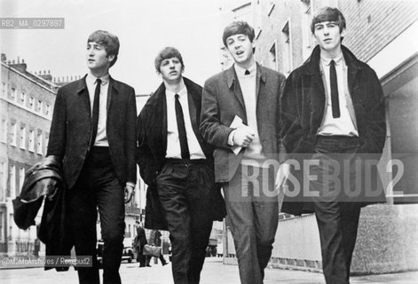 The Beatles pop band in the movie A Hard Days Night, directed by Richard Lester in 1964 / I Beatles nel film Tutti per uno (A Hard Days Night), diretto da Richard Lester nel 1964 - Reproduced by MaMoArchives/Rosebud2