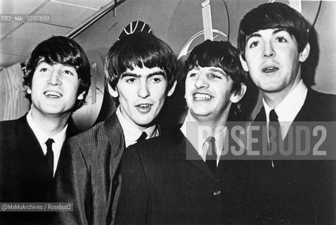 The Beatles pop band in the movie A Hard Days Night, directed by Richard Lester in 1964 / I Beatles nel film Tutti per uno (A Hard Days Night), diretto da Richard Lester nel 1964 - Reproduced by MaMoArchives/Rosebud2
