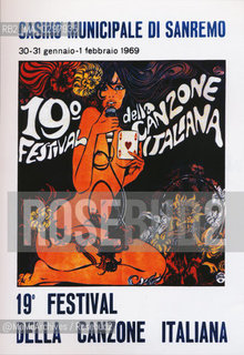 Poster del Festival di Sanremo 1969 disegnato da Guido Crepax - Reproduced by MaMoArchives/Rosebud2