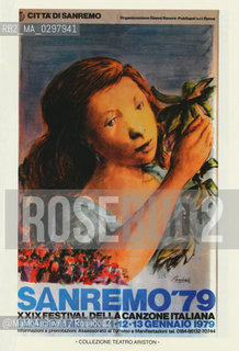 Poster del Festival di Sanremo 1979, disegno di Domenico Purificato - Reproduced by MaMoArchives/Rosebud2