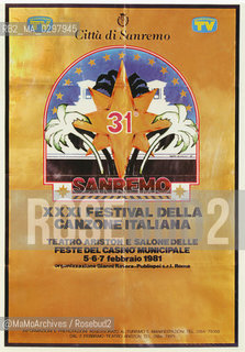 Poster del Festival di Sanremo 1981 - Reproduced by MaMoArchives/Rosebud2