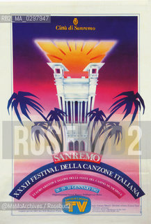 Poster del Festival di Sanremo 1982  - Reproduced by MaMoArchives/Rosebud2