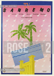 Poster del Festival di Sanremo 1987 - Reproduced by MaMoArchives/Rosebud2