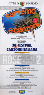 Poster del Festival di Sanremo 1988 - Reproduced by MaMoArchives/Rosebud2