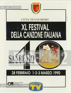 Poster del Festival di Sanremo 1990 - Reproduced by MaMoArchives/Rosebud2