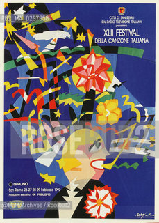 Poster del Festival di Sanremo 1992 - Reproduced by MaMoArchives/Rosebud2