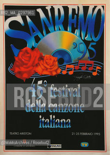 Poster del Festival di Sanremo 1995 - Reproduced by MaMoArchives/Rosebud2