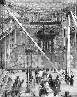 London Expo 1851: Gallery machines in the Crystal Palace, location of the Great Exposition / Esposizione Universale di Londra 1851: Galleria delle macchine nel Crystal Palace, sede dellEsposizione - Reproduced by MaMoArchives/Rosebud2