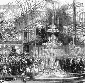 London Expo 1851: Fountain in the transept of the Crystal Palace, location of the Great Exposition  / Esposizione Universale di Londra 1851: Fontana nel transetto del Crystal Palace, sede dellExpo universale - Reproduced by MaMoArchives/Rosebud2