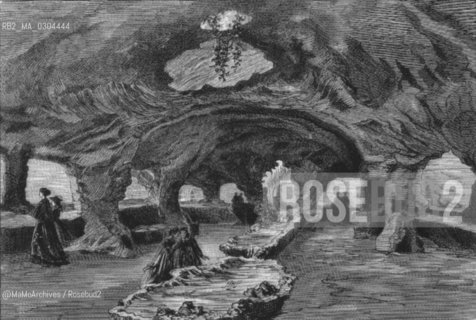 Paris Expo 1867: Interior view of the the giant aquarium containing 800 species of fish / Esposizione Universale di Parigi 1867: veduta interna dellacquario gigante contenente 800 specie di pesci - Reproduced by MaMoArchives/Rosebud2