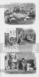 Paris Expo 1867: Workshops, from fans to lead fusion / Esposizione Universale di Parigi 1867: Laboratori, dai ventagli alle fusioni in piombo - Reproduced by MaMoArchives/Rosebud2