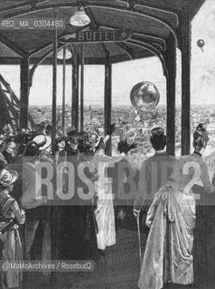 Expo Paris 1889: Balloons fron the Eiffel Tower / Esposizione universale di Parigi 1889: Palloncini dalla Tour Eiffell - Reproduced by MaMoArchives/Rosebud2