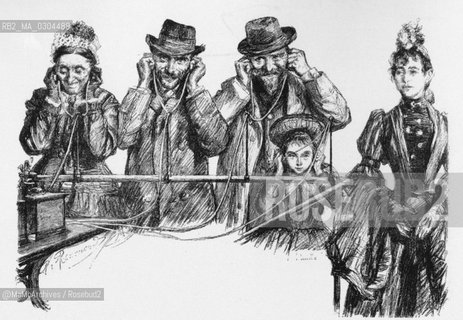 Expo Paris 1889: People listenig to the phonograph / Esposizione universale di Parigi 1889: Persone che ascoltano il fonografo - Reproduced by Marcello Mencarini @MaMoArchives/Rosebud2