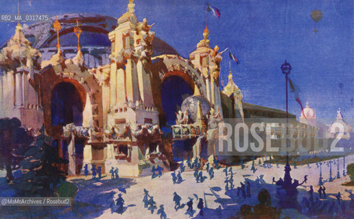 Milan Expo 1906: Work Gallery, watercolor by Mario Stroppa / Esposizione universale di Milano 1906: La galleria del lavoro, acquerello di Mario Stroppa - Reproduced by MaMoArchives/Rosebud2