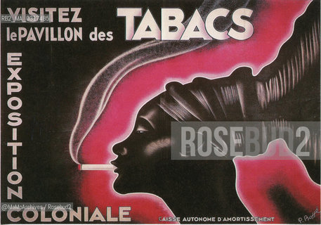 Paris Expo 1931: Poster of the tobacco pavilion by P. Bossé / Esposizione universale di Parigi 1931: Il manifesto del padiglione del tabacco disegnato daP. Bossé - Reproduced by MaMoArchives/Rosebud2