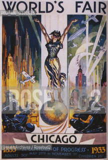 Chicago Expo 1933-1934: An official poster of the exposition / Esposizione universale di Chicago 1933-1934: Uno dei poster ufficiali dellesposizione - Reproduced by MaMoArchives/Rosebud2