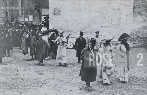 Rome, April 8, 1911. The Sovereigns and imperial Princes of Germany inaugurating the Archeological Exposition at the Baths of Diocletian / Roma, 8 aprile 1911. i Sovrani e i Principi imperiali di Germania inaugurano lEsposizione archeologica alle Terme di Diocleziano - Reproduced by MaMoArchives/Rosebud2