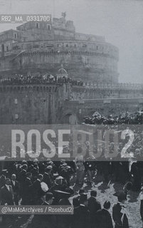 Rome, March 28, 1911. The Sovereigns of Italy inaugurating the retrospective exhibition at Castel SantAngelo / Roma, 28 marzo 1911. I Sovrani dItalia inaugurano la mostra retrospettiva a Castel SantAngelo - Reproduced by MaMoArchives/Rosebud2